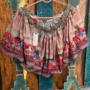 Anthropologie Multicolor Floral Crop Top